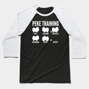 Peke Training Pekingese Dog Tricks Baseball T-Shirt